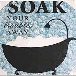 Soak Your Troubles Away Canvas Frame Home Decor Bathroom Decoration